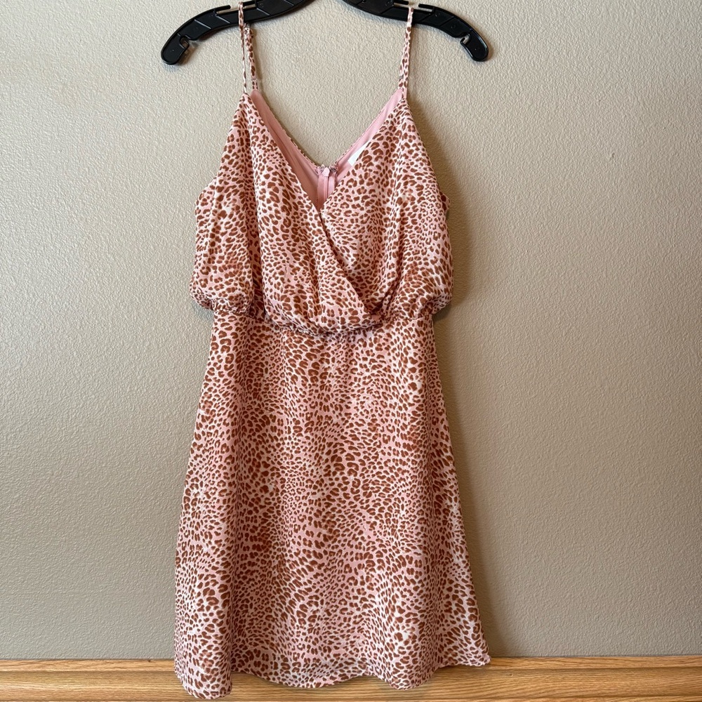 Lush animal print babydoll mini dress